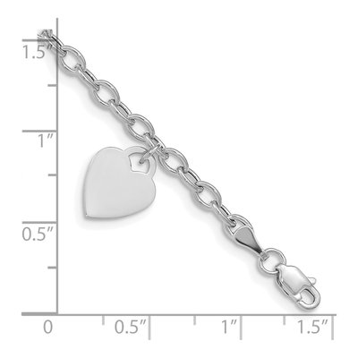 14K White Gold Heart Bracelet – view 4