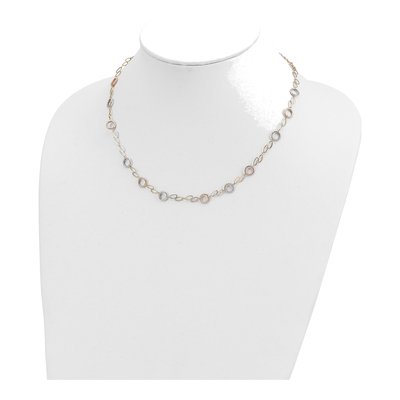 14K Tri-Color Gold Circles Ovals Necklace – view 5