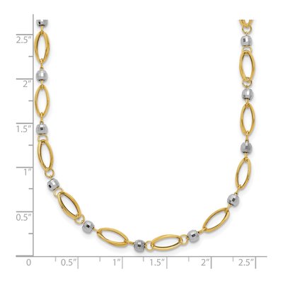 14K Two-Tone Gold 4mm 18-Inch Oval Mirror Link Chain – view 4