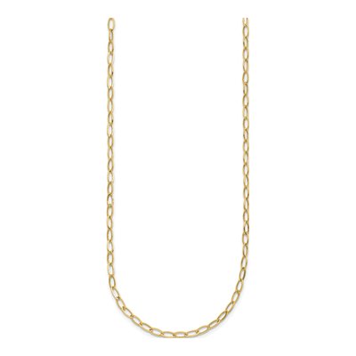 14K Yellow Gold 2.5mm Oval Open Link Chain – view 3