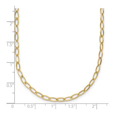 14K Yellow Gold 2.5mm Oval Open Link Chain – view 5