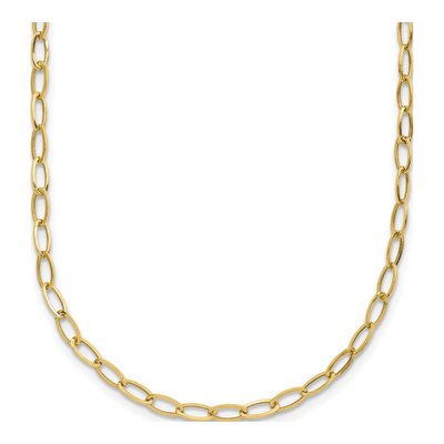 14K Yellow Gold 2.5mm Oval Open Link Chain
