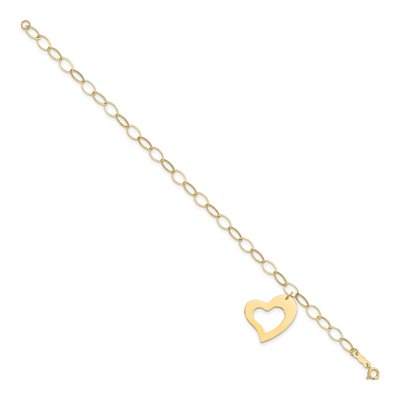 14K Yellow Gold Cut-Out Heart Bracelet – view 3