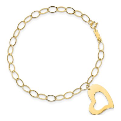 14K Yellow Gold Cut-Out Heart Bracelet – view 5