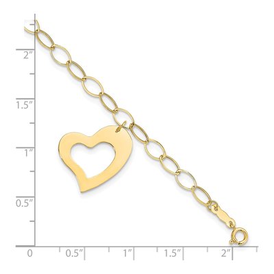 14K Yellow Gold Cut-Out Heart Bracelet – view 6
