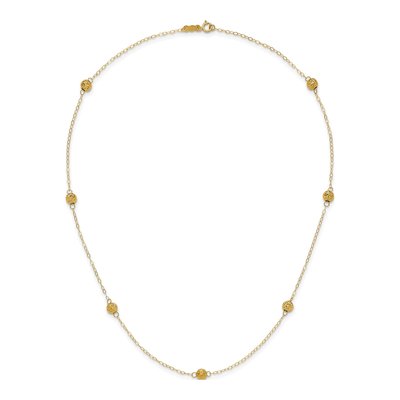 14K Yellow Gold Beaded Station Necklace – view 4