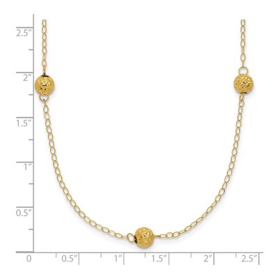 14K Yellow Gold Beaded Station Necklace – view 5