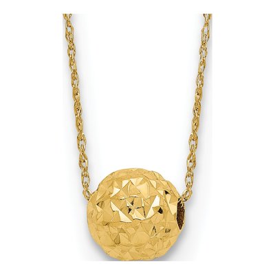 14K Yellow Gold Textured Necklace