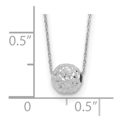 14K White Gold Textured Necklace – view 4