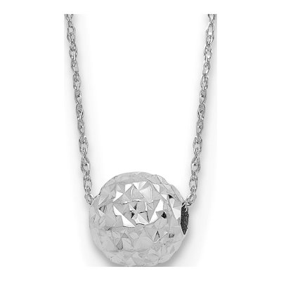 14K White Gold Textured Necklace