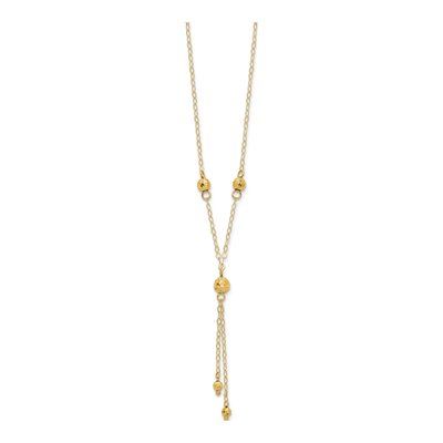 14K Yellow Gold Diamond-Cut Lariat Necklace – view 3