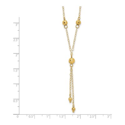 14K Yellow Gold Diamond-Cut Lariat Necklace – view 4