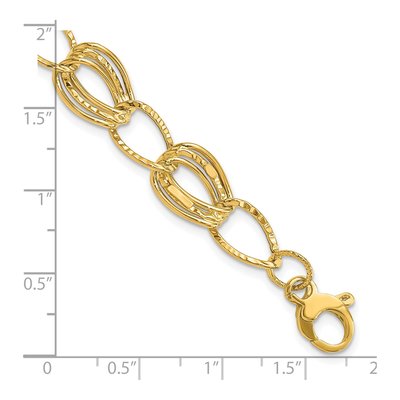 14K Yellow Gold 11mm Semi-Solid Fancy Link Chain Bracelet – view 5