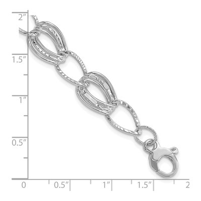 14K White Gold 11mm Semi-Solid Fancy Link Chain Bracelet – view 5