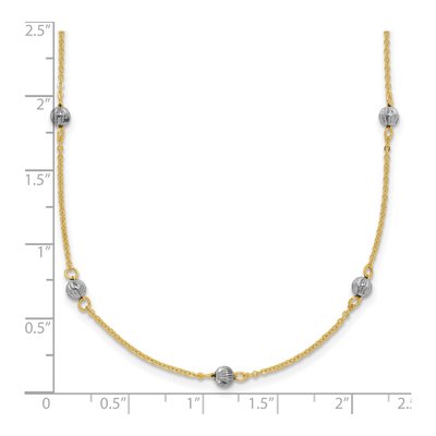 14K Two-Tone Gold Diamond-Cut Station Necklace – view 5
