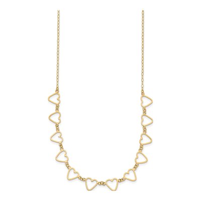 14K Yellow Gold Open Heart Necklace – view 3
