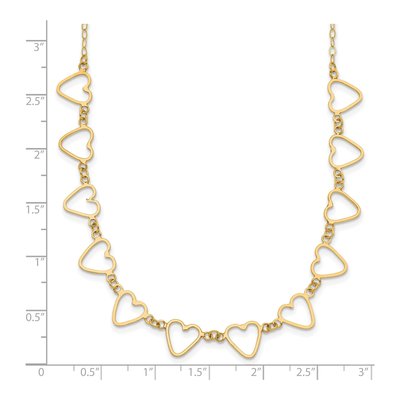 14K Yellow Gold Open Heart Necklace – view 4