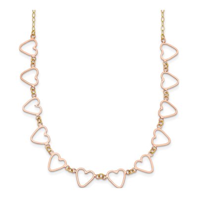 14K Two-Tone Gold Oval Cable Necklace