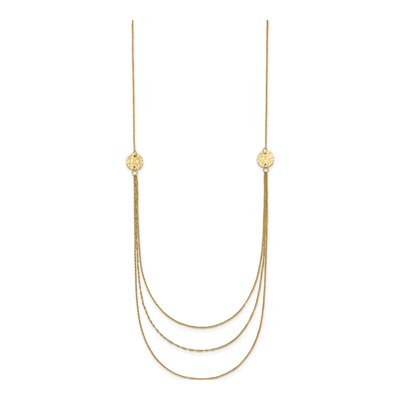 14K Yellow Gold 3-Layer Ropa Bib Necklace – view 3