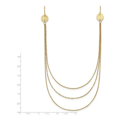 14K Yellow Gold 3-Layer Ropa Bib Necklace – view 4