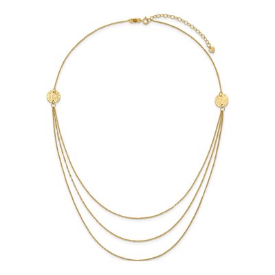 14K Yellow Gold 3-Layer Ropa Bib Necklace – view 6