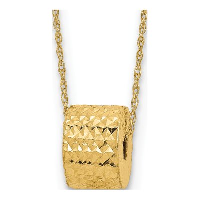14K Yellow Gold Rope Pendant Necklace