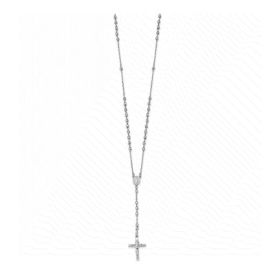 14K White Gold Rosary Necklace – view 3