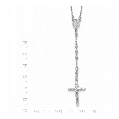 14K White Gold Rosary Necklace – view 6