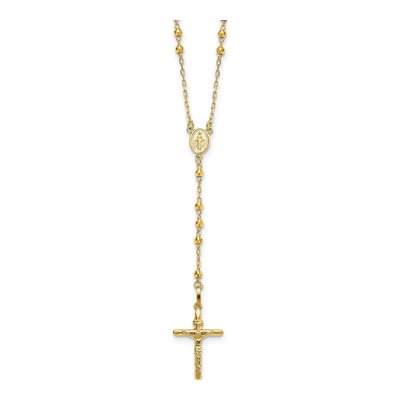 14K Yellow Gold 24-inch Rosary Necklace