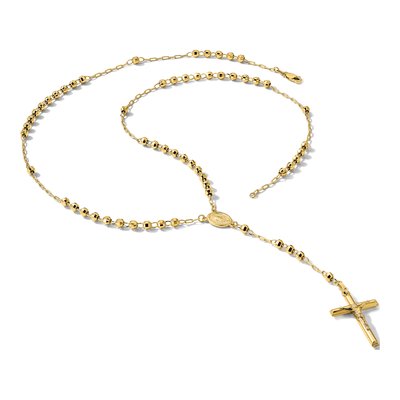 14K Yellow Gold Rosary Necklace – view 7