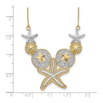 14K Yellow Gold Starfish Sand Dollar Necklace – view 4