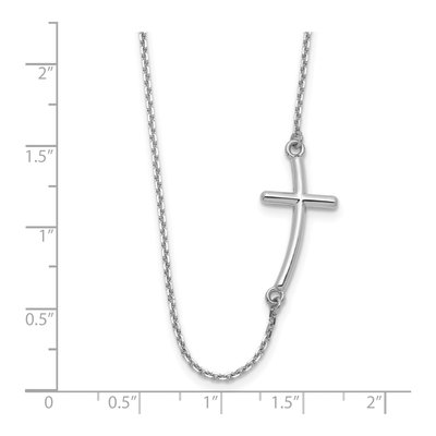 14K White Gold Sideways Cross Pendant Necklace – view 4