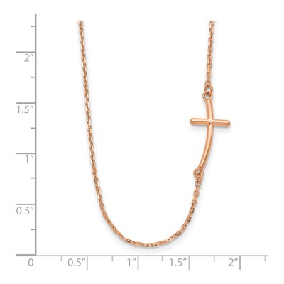 14K Rose Gold Sideways Cross Pendant Necklace – view 4