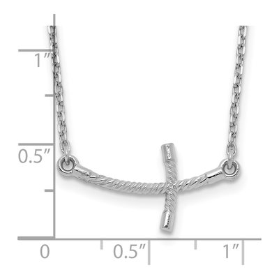 14K White Gold Sideways Cross Pendant Necklace – view 4