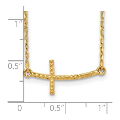 14K Yellow Gold Sideways Cross Pendant Necklace – view 4