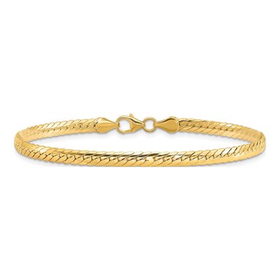 14K Yellow Gold Curb Link Bracelet, 7.5 in – view 5