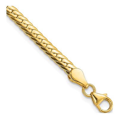 14K Yellow Gold Curb Link Bracelet, 7.5 in