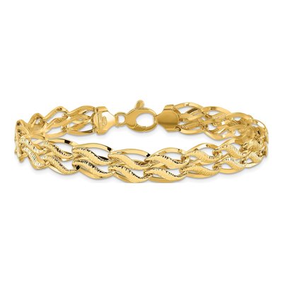 14K Yellow Gold Fancy Link Bracelet – view 4