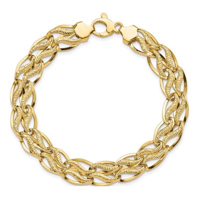 14K Yellow Gold Fancy Link Bracelet – view 6