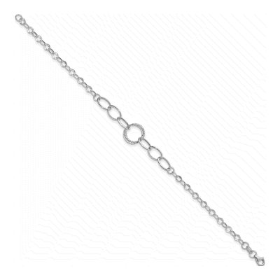 14K White Gold 5mm Hollow Fancy Link Chain Bracelet – view 3