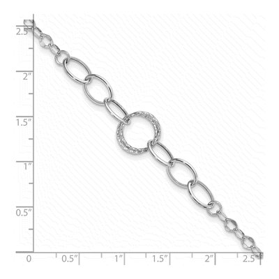 14K White Gold 5mm Hollow Fancy Link Chain Bracelet – view 4
