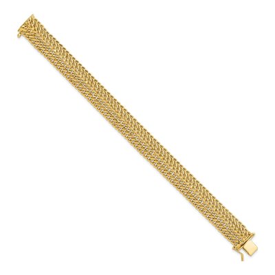14K Yellow Gold Fancy Link Bracelet, 7.5 in – view 3