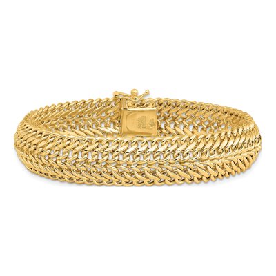14K Yellow Gold Fancy Link Bracelet, 7.5 in – view 5