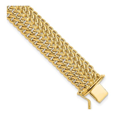 14K Yellow Gold Fancy Link Bracelet, 7.5 in
