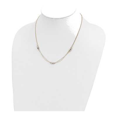 14K Tri-Color Gold 2-Strand Puff Necklace – view 5