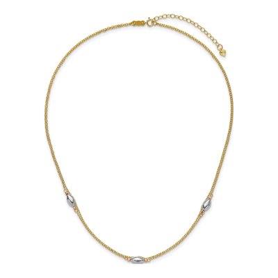 14K Tri-Color Gold 2-Strand Puff Necklace – view 6