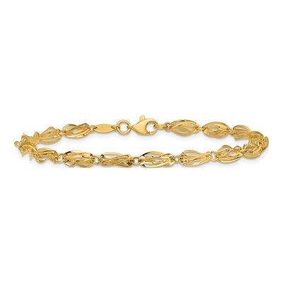 14K Yellow Gold Twisted Oval Link Bracelet – view 3
