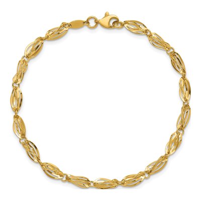 14K Yellow Gold Twisted Oval Link Bracelet – view 5