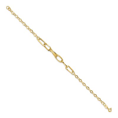 14K Yellow Gold Fancy Link Bracelet, 7.75 in – view 3