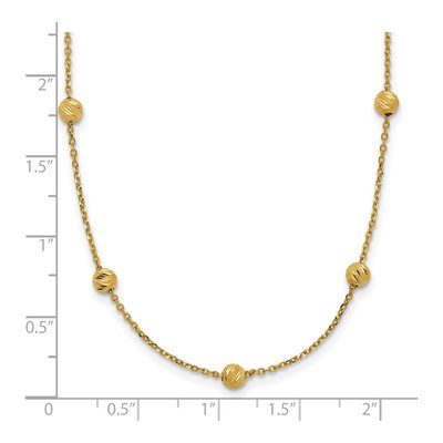 14K Yellow Gold Diamond-Cut Station Necklace – view 4